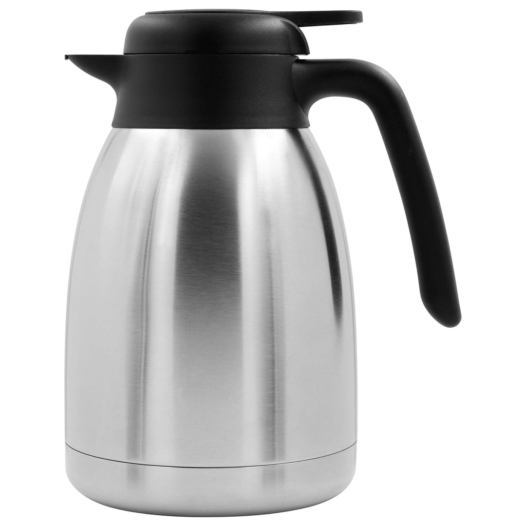 TRINKBASIS Isolierkanne 1,5 L – Thermoskanne aus doppelwandigem Edelstahl für bis zu 10 Tassen Kaffe