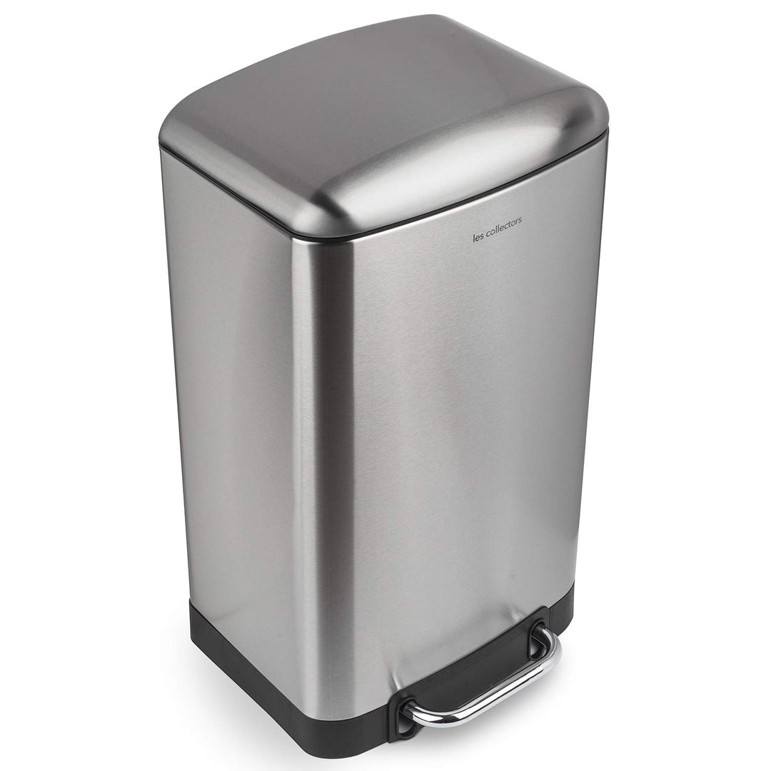 Les Collectors Tret-Mülleimer N°875 / Edelstahl/Silber, 40 L/rechteckig und praktisch, Metall, Silbe