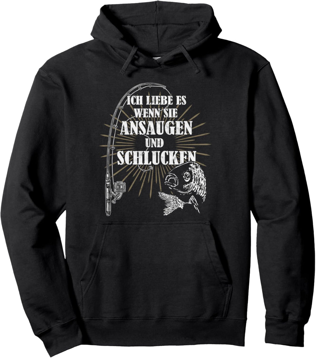"Ansaugen und Schlucken" Lustig Karpfen angeln Pullover Hoodie