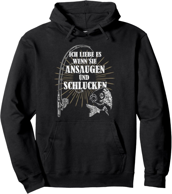 "Ansaugen und Schlucken" Lustig Karpfen angeln Pullover Hoodie