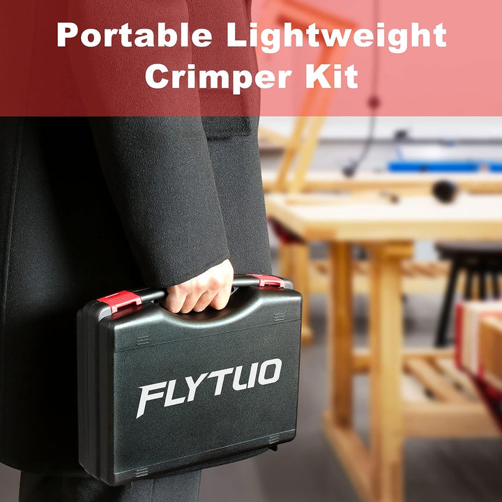 Flytuo Crimpzangen-Set mit Drahtabisolierer und Kabelschneider - 4 austauschbare Schneidesätze für i