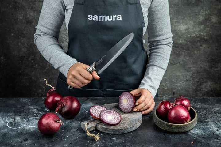 Samura INCA 7.4" Chef's Knife with Black Zirconia Ceramic Blade - High-Quality Japanese Steel Kitche