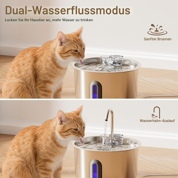 Zivacate Katzenbrunnen - 2,2L Trinkbrunnen für Katze, Automatischer Haustierbrunnen mit Extrem Leise