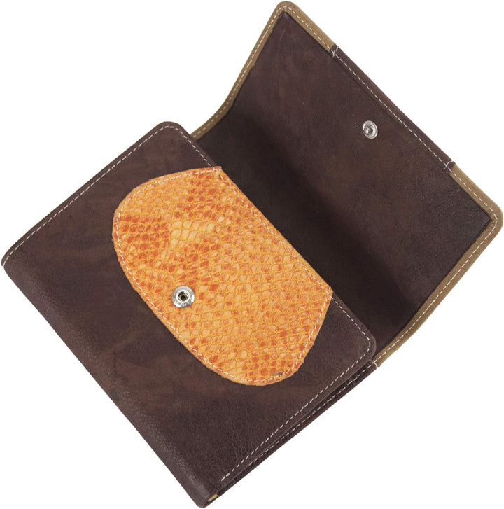 Sunsa Geldbörse. Damen Geldbeutel. Leder Portemonnaie mit RFID Schutz. Mittlere gross Brieftasche mi