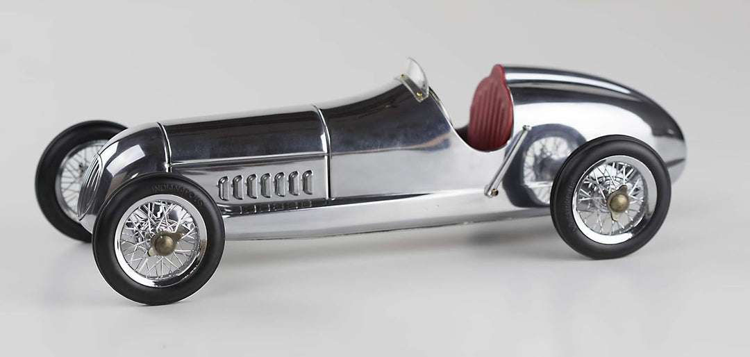 Authentic Models | Modellauto Silberpfeil aus silbernem Aluminium mit rotem Sitz | PC014R | Oldtimer