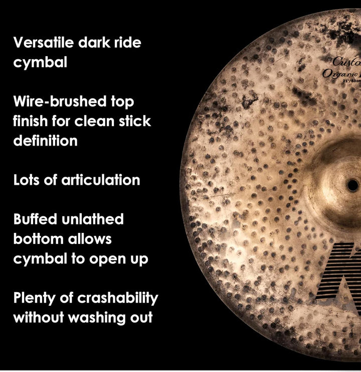 Zildjian K Custom Series - 21" Organic Ride Cymbal 21 Zoll Organic Ride, 21 Zoll Organic Ride