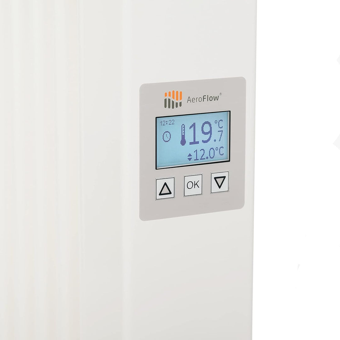 AeroFlow Elektroheizung Slim 1200 mit Schamottekern app-Ready FlexiSmart-Displayregler (Android, iOS