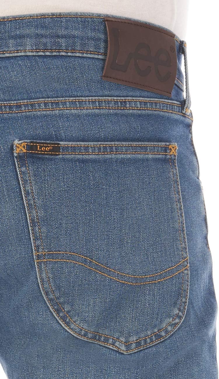 Lee Herren Jeans Luke Slim Fit Hose Tapered Männer Jeanshose Baumwolle Denim Stretch Blau Schwarz Gr