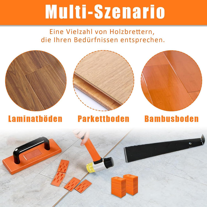 Laminat Verlegeset, 43 Stück Vinyl Laminat Verlegeset, Laminatboden Kit, mit 40 Abstandshalter, 1 Pa