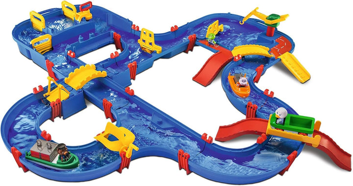 AquaPlay - AmphieWorld - 145x156 cm grosse Wasserbahn, inklusive 79 Teilen, Spieleset inklusive 2 Bo