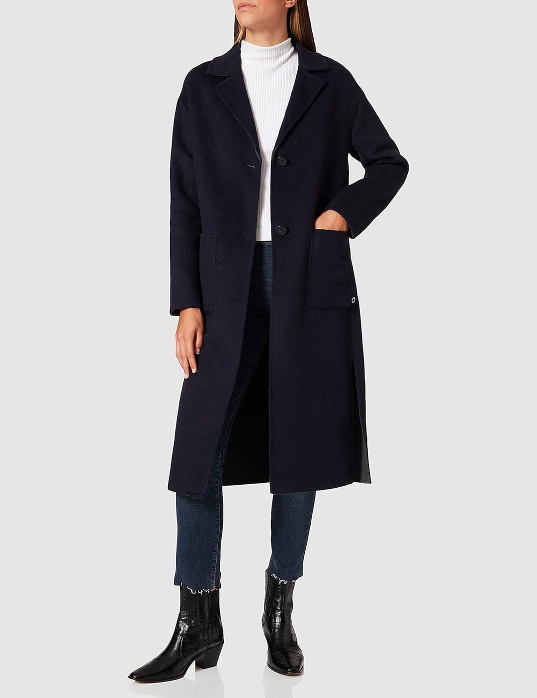 s.Oliver Damen Wollmischungs-Mantel 34 Blue 5959, 34 Blue 5959