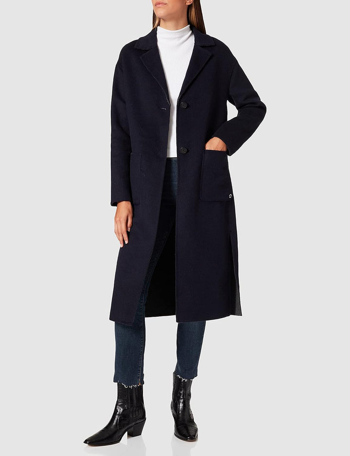 s.Oliver Damen Wollmischungs-Mantel 34 Blue 5959, 34 Blue 5959