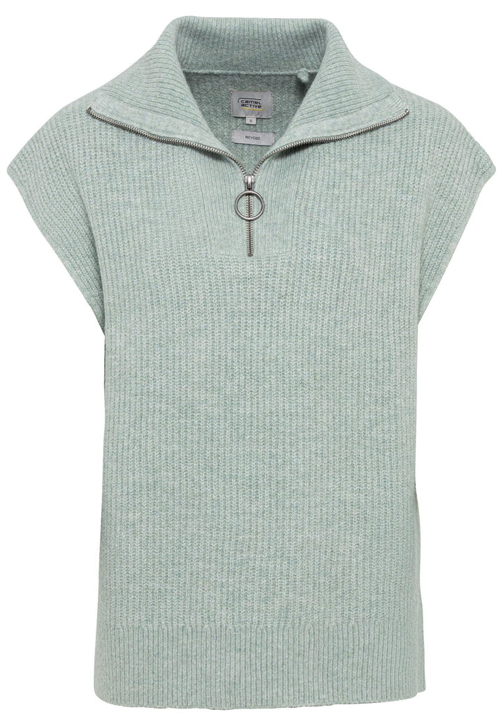 camel active Damen Ärmelloser Troyer aus recyceltem Material M Weiss, M Weiss