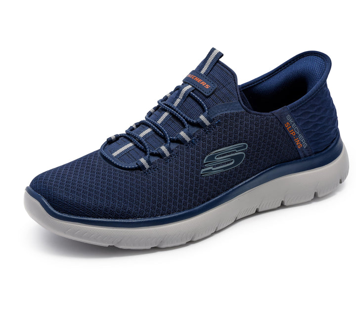 Skechers Herren Summits High Range Slip-in Slipper 42.5 EU Weit Navy, 42.5 EU Weit Navy
