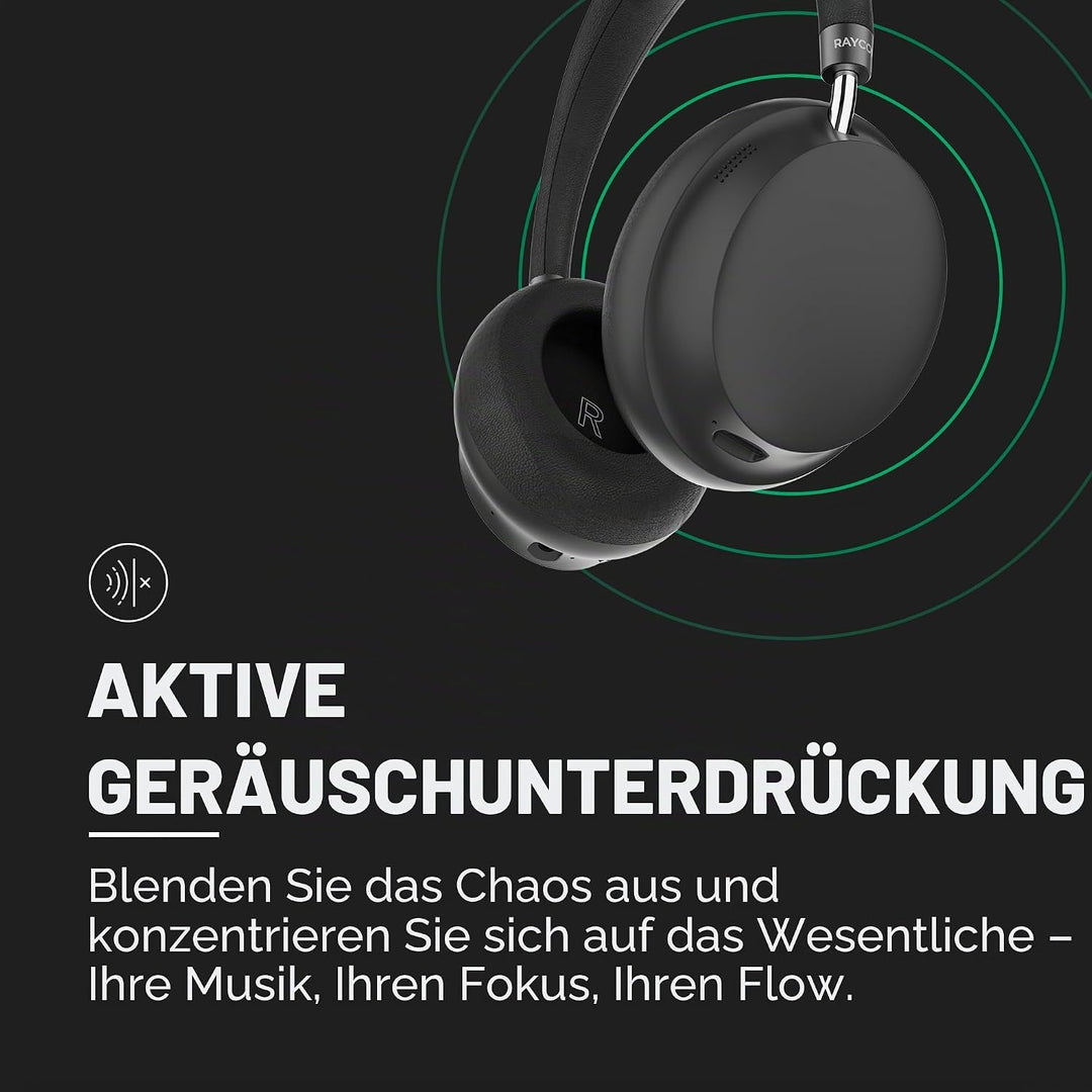 Raycon Essential Kopfhörer – Kabellose Bluetooth Over-Ear-Kopfhörer, mit Hybrid-aktiver Geräuschunte