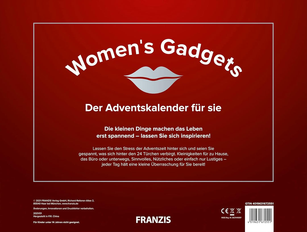 FRANZIS 67255 - Women's Gadgets - Der Adventskalender für sie 2021, 24 Überraschungen, die Frauenher