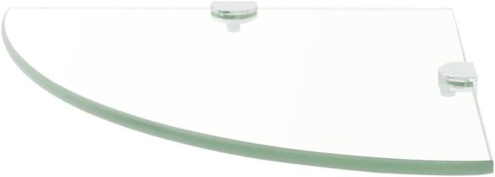 homiuse Wandregal Eckregale 2 STK. mit verchromten Halterungen Glas Transparent Regal Wand Wandregal