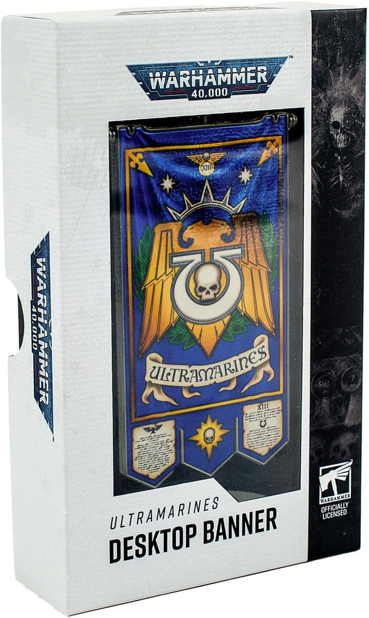 Warhammer 40000 Ultramarines Metall-Banner - Kapitel-Wappen Standfahne - Schreibtisch Regal Dekorati