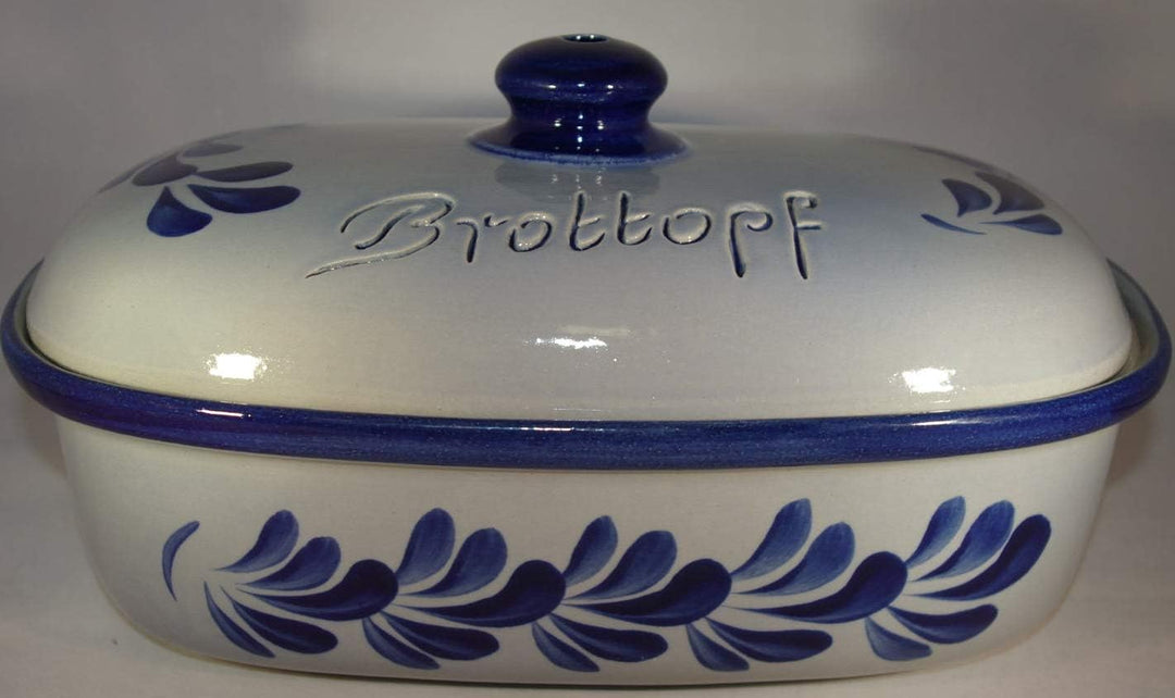 Brottopf 30 cm grau-blau Oval, Steinzeug Westerwald