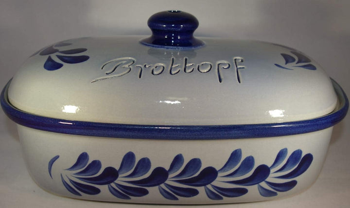 Brottopf 30 cm grau-blau Oval, Steinzeug Westerwald