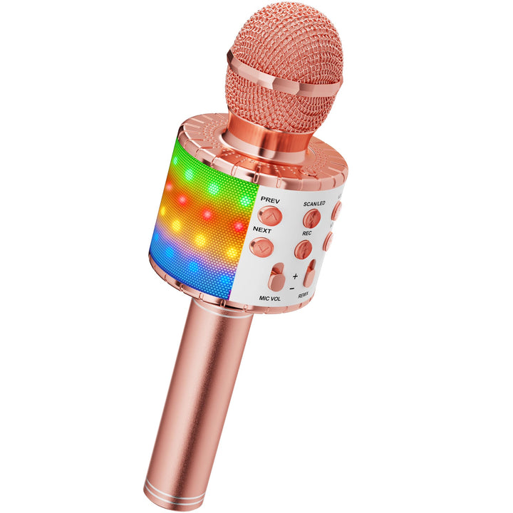 Magic Sing LED Karaoke Mikrofon Kinder, Drahtloses Bluetooth Spielzeug ab 3-12 Jahre Geschenk Mädche