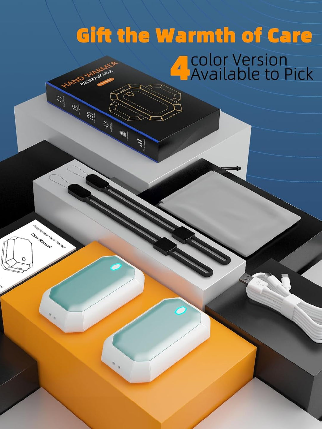 ITSHINY Handwärmer Elektrisch, handwärmer wiederverwendbar 2er Set, 3 Heizmodi, Handwärmer Wiederauf