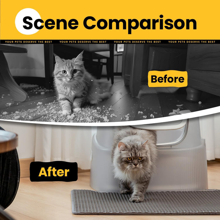 Conlun Katzenstreu Matte, Hochwertige Doppelschicht wasserdichte Katzenmatte, Wabenmuster zur Kontro