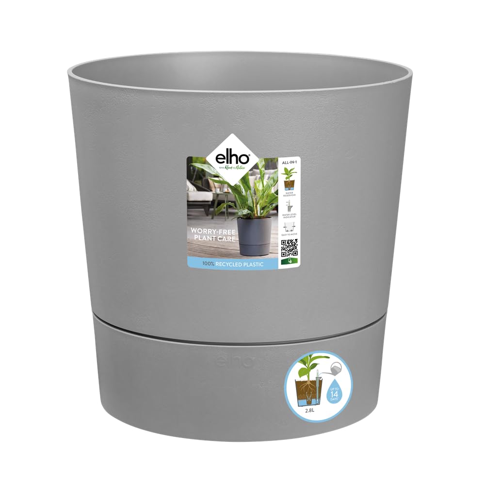 elho Greensense Aqua Care Rund 30 mit Integrierte Wasserspeicher - Blumentopf für Innen & Aussen - 1
