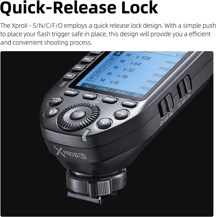 Godox XProII-S TTL Wireless Flash Trigger 1/8000s HSS, TCM Instantaneous Switching, APP Control, 16