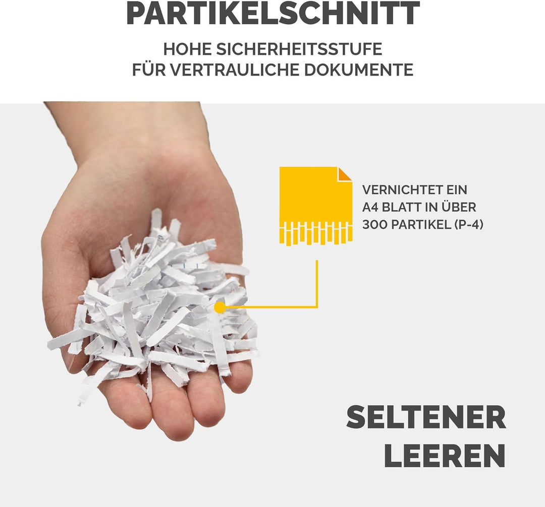 Fellowes Aktenvernichter 12 Blatt (P4), Papierschredder mit Cross-Cut für Homeoffice und Büro, LX85,