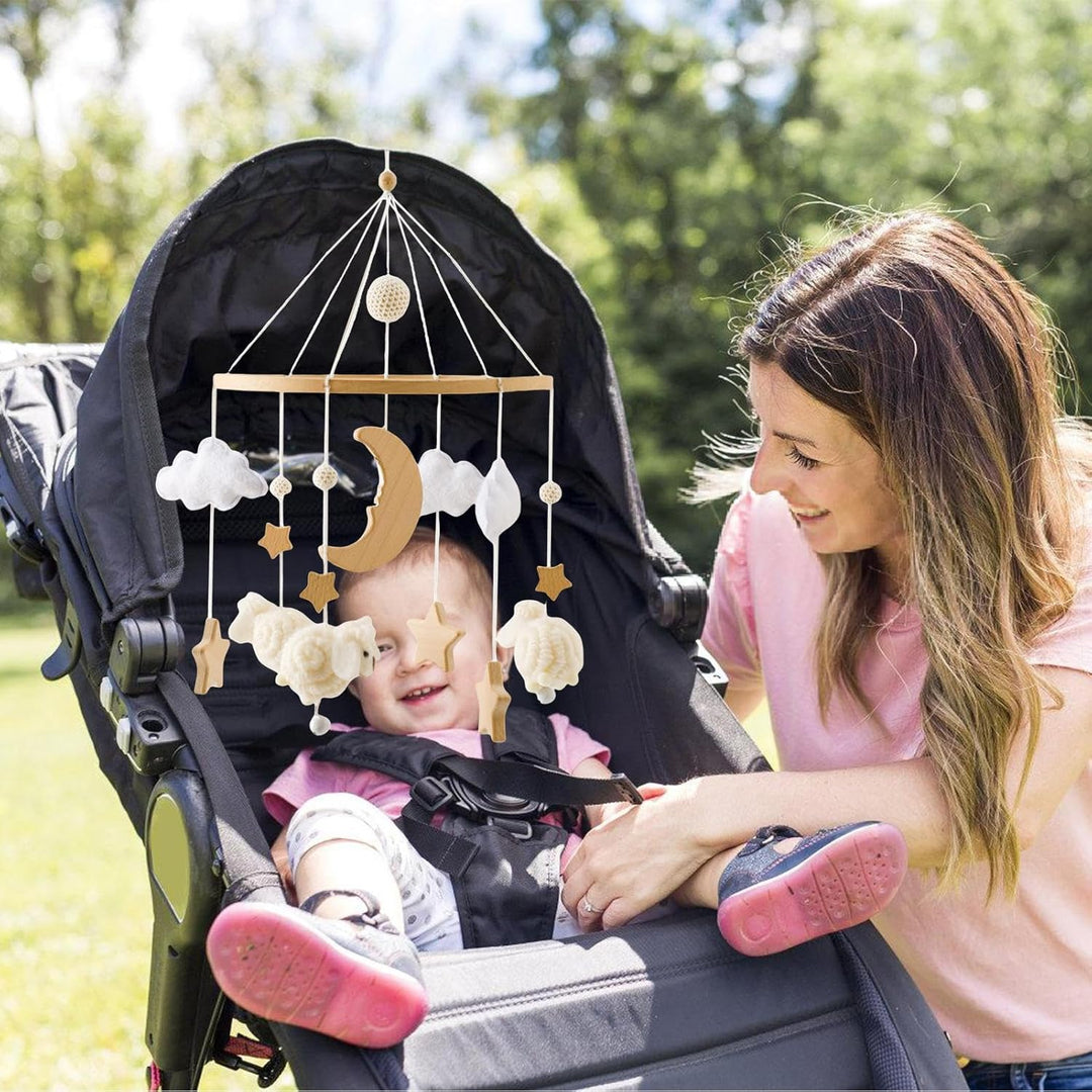 Beistellbett Mobile, Baby Deko, Wolken Deko, Babybett Zimmerdeko Hängespielzeug, Beruhigendes Intera
