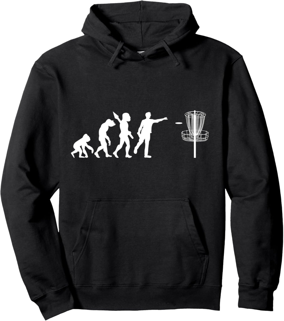 Disc Golf Frisbee Discgolf Evolution Frisbeesport Fun Sport Pullover Hoodie