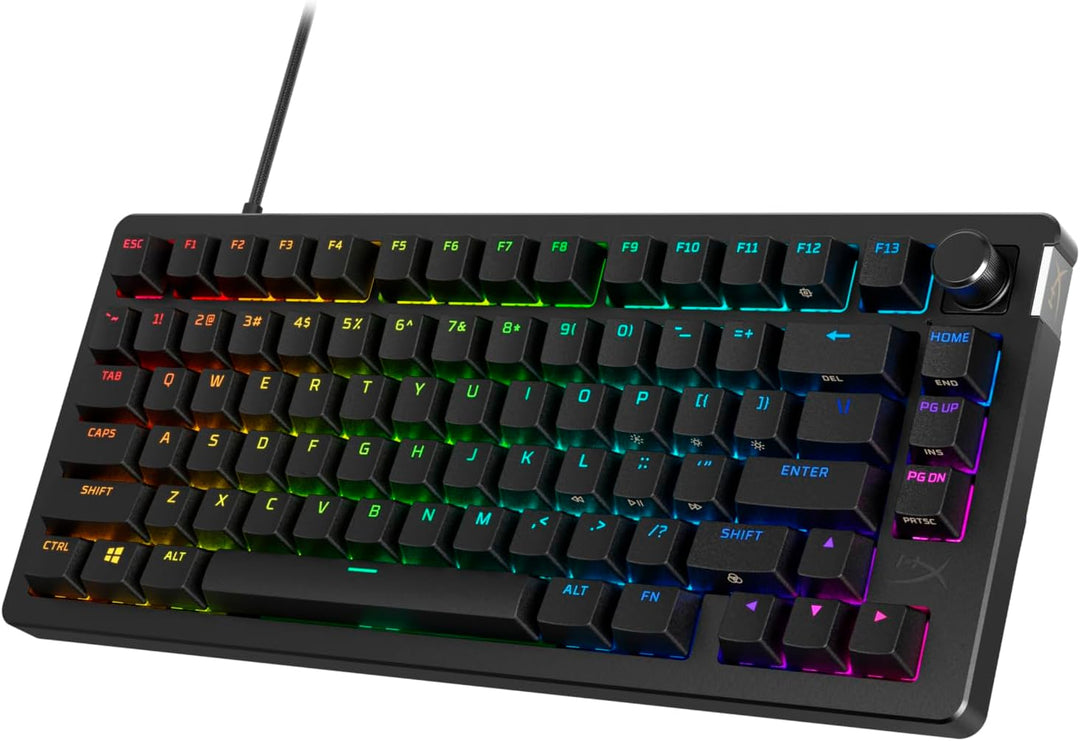 HyperX Alloy Rise 75 Mechanische Gaming-Tastatur, Netzwerk-Switches, Hot-Swap, 75% Format, austausch