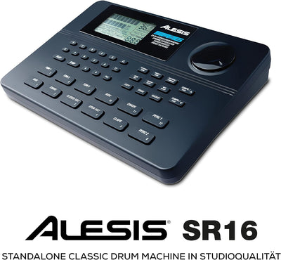 Alesis SR16 - Classic Drum Machine mit 233 Studio drum und 12 Anschlagsdynamische Pads SR16 - Schwar