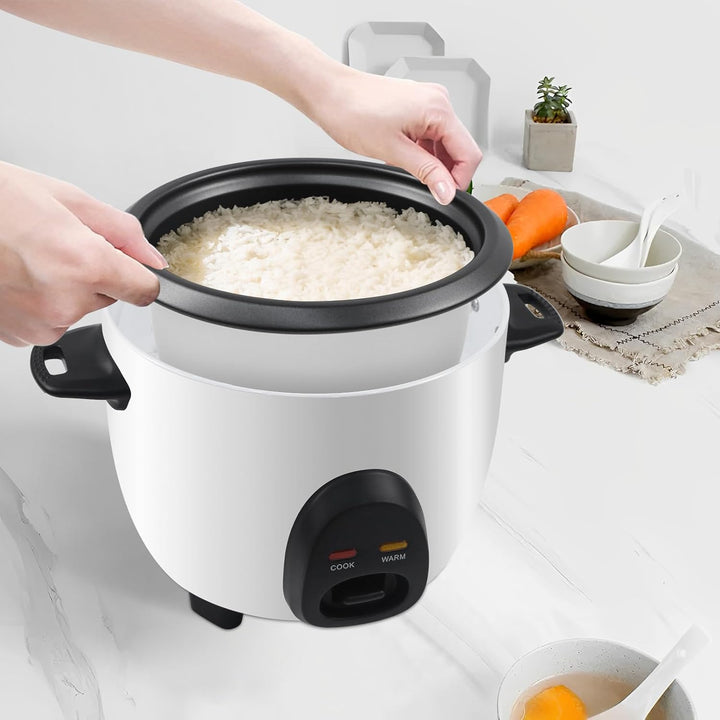Reiskocher mit Warmhaltefunktion, Elektrischer Rice Cooker klein 1 Liter, Antihaftbeschichtete, mit