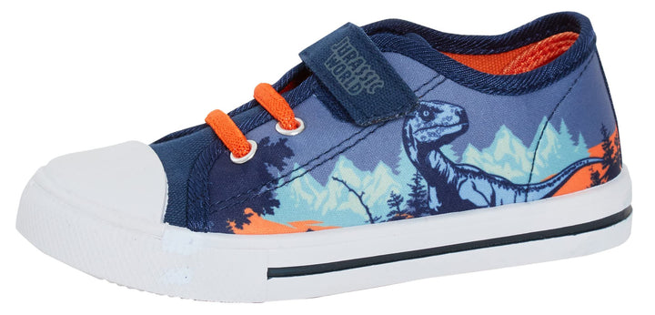 Jurassic World Jungen Canvas Turnschuhe Dino Turnschuhe Kinder Dinosaurier Easy Touch Fasten Sport P
