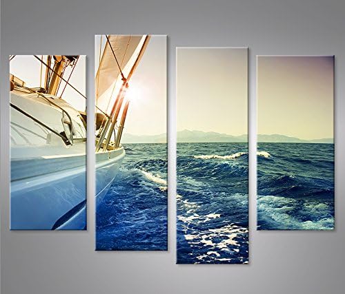 islandburner Bild Bilder auf Leinwand Segelyacht 4er XXL Poster Leinwandbild Wandbild art up your li