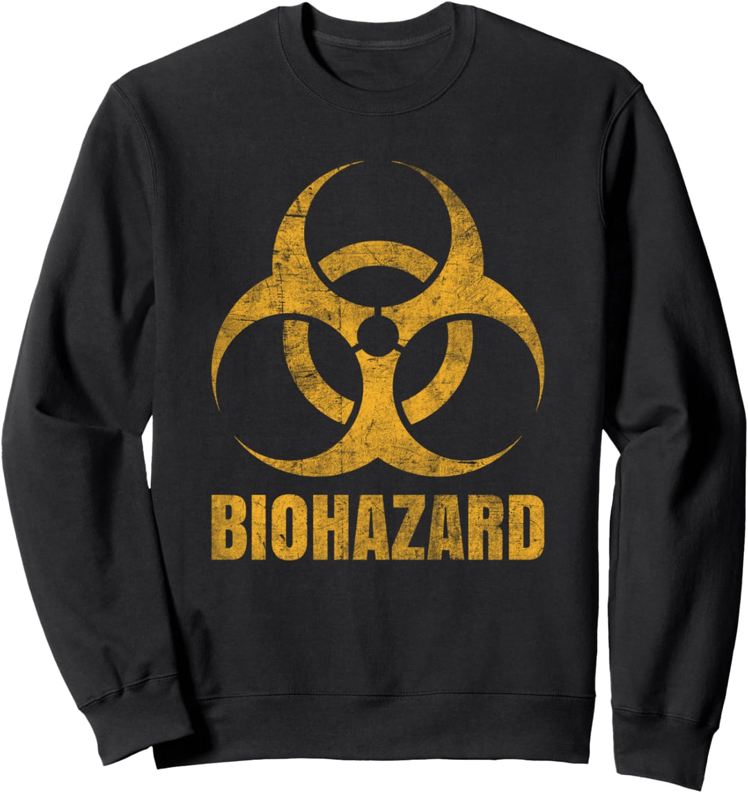 Biohazard-Symbol – verwitterter Look – Halloween-Spass Sweatshirt