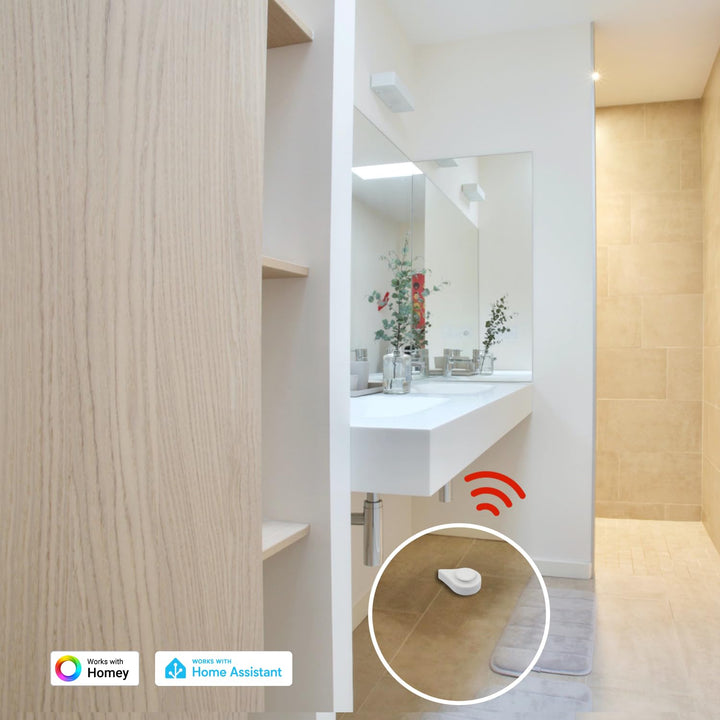 THIRDREALITY Zigbee Wasserleck-Sensor mit Tropferkennung, 120 dB Alarm, wenn Sie mit Home Assistant