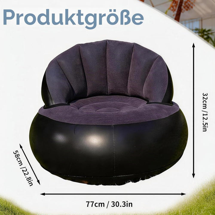 Aufblasbare Sofa,Aufblasbarer Sofastuhl Tragbarer Aufblasbarer Stuhl Beflocktes Luftsofa Rundes Outd