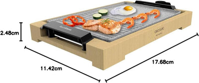 Cecotec Elektrogrill Tasty&Grill 2000 Bamboo MixStone. 2000 W, Bambusstruktur, Einstellbarer Thermos