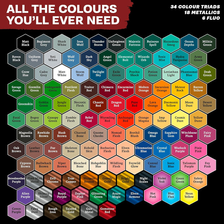 The Army Painter Warpaints Air Komplett Set, Airbrush Acrylfarben Set Mit 126 Airbrush Farben 18ml,
