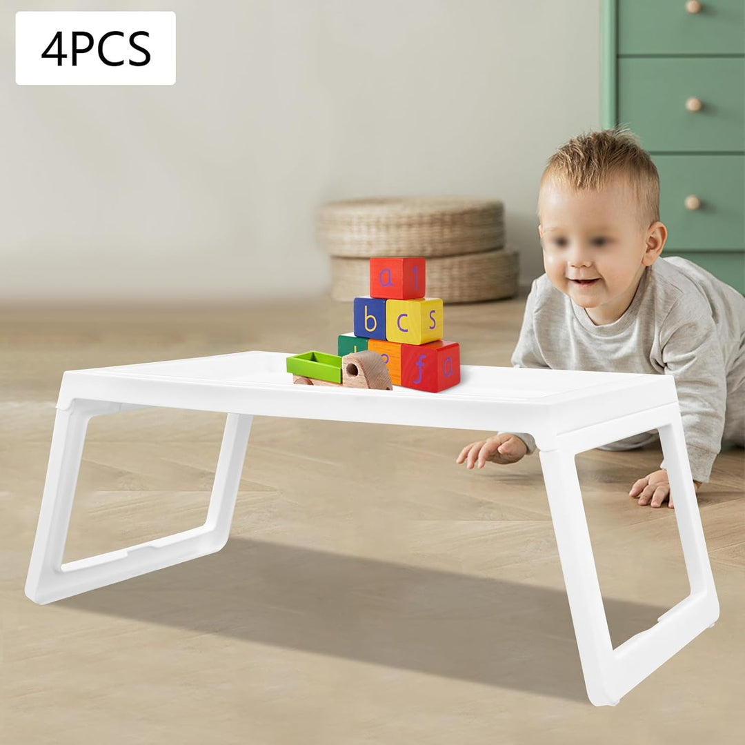 4 Pcs Bett-Tablett-Tisch Freistehend Betttisch Klappbar Modern Frühstückstablett Fürs Bett Ideal für