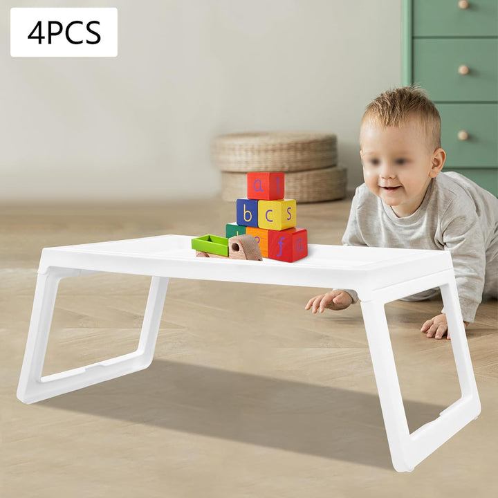 4 Pcs Bett-Tablett-Tisch Freistehend Betttisch Klappbar Modern Frühstückstablett Fürs Bett Ideal für