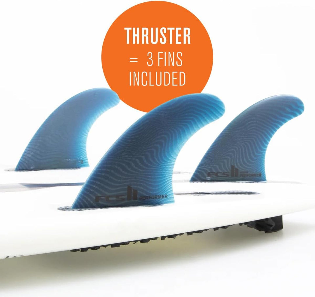 FCS Performer Eco Neo Surfbrettflossen aus Glas L Tri (3 Flossen), L Tri (3 Flossen)