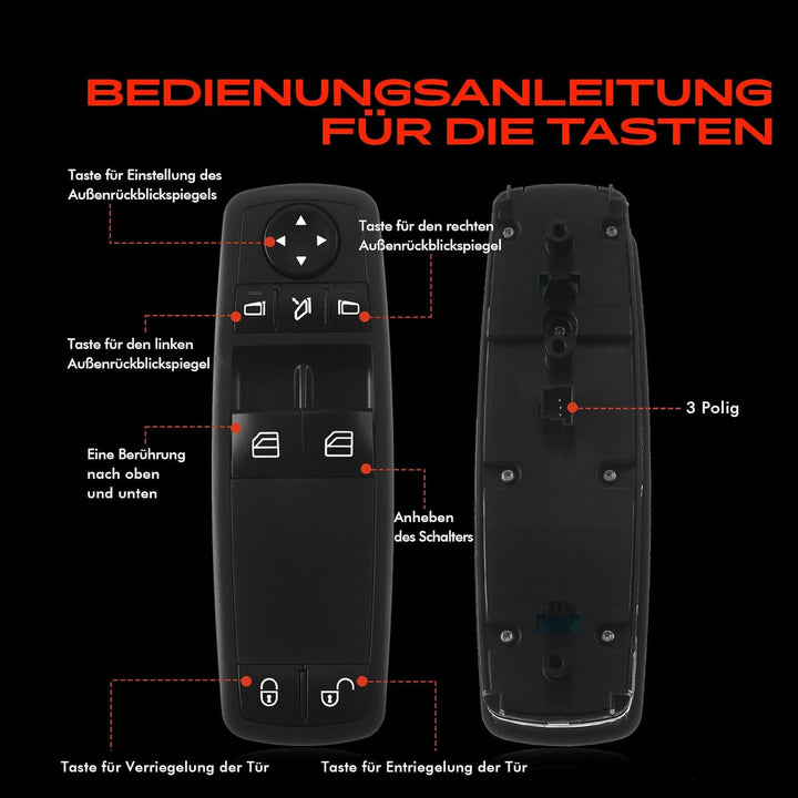 Frankberg Fensterheberschalter Vorne Links für A-Klasse W169 A150 A160 A170 A180 A200 2004-2012 1698