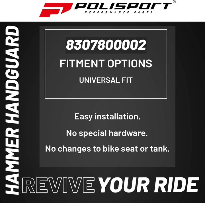 Polisport Hammer Handprotektoren Schwarz - Enduro und MX, Schwarz