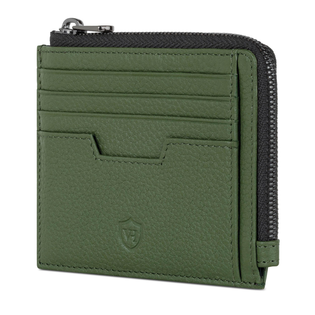 VON HEESEN Leder Kartenetui Geldbörse Herren & Damen Kreditkartenetui (Medium, Grün) Grün 02, Grün 0