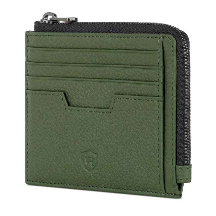 VON HEESEN Leder Kartenetui Geldbörse Herren & Damen Kreditkartenetui (Medium, Grün) Grün 02, Grün 0