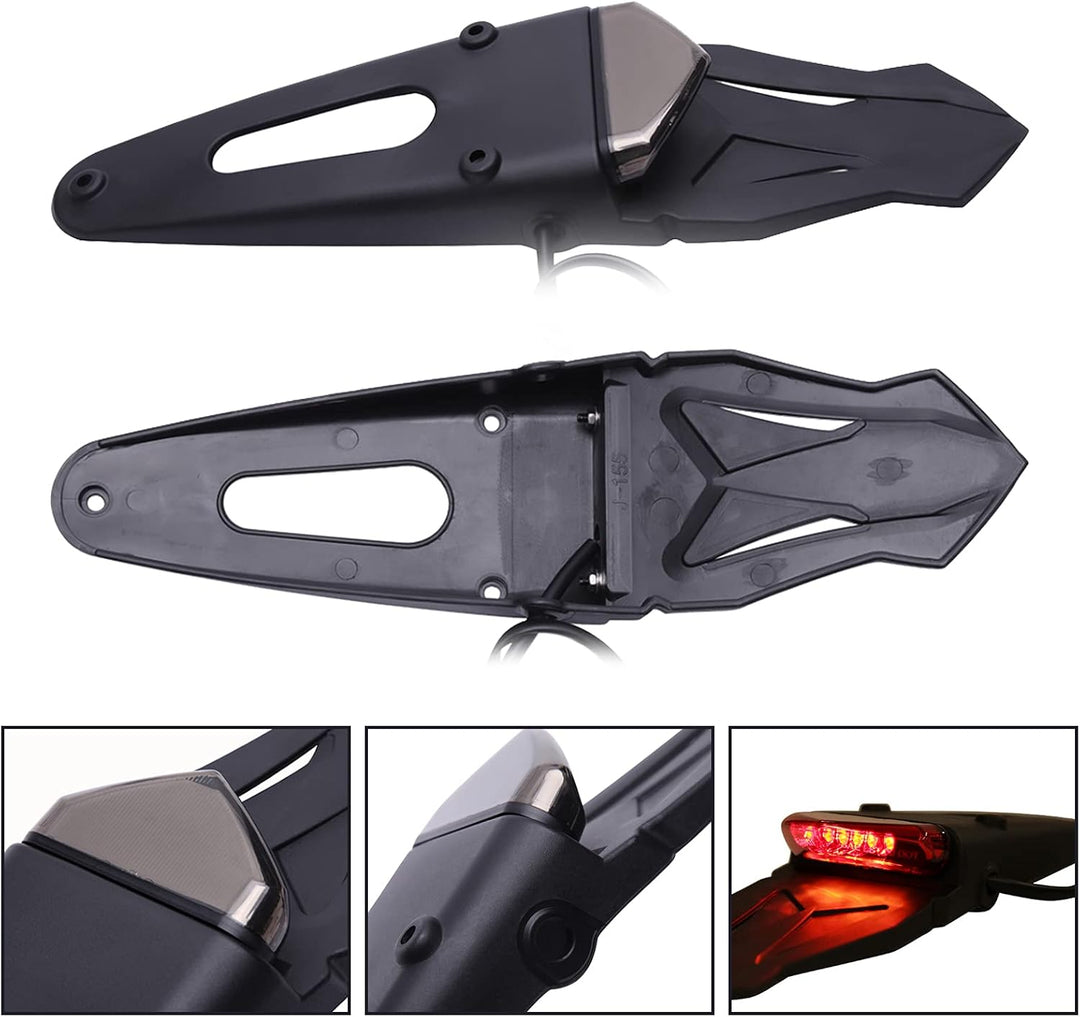 JMTBNO LED Motorrad Rücklicht E-geprüft mit Kennzeichen Halterung Rotem LED Bremslicht Weisse Kennze